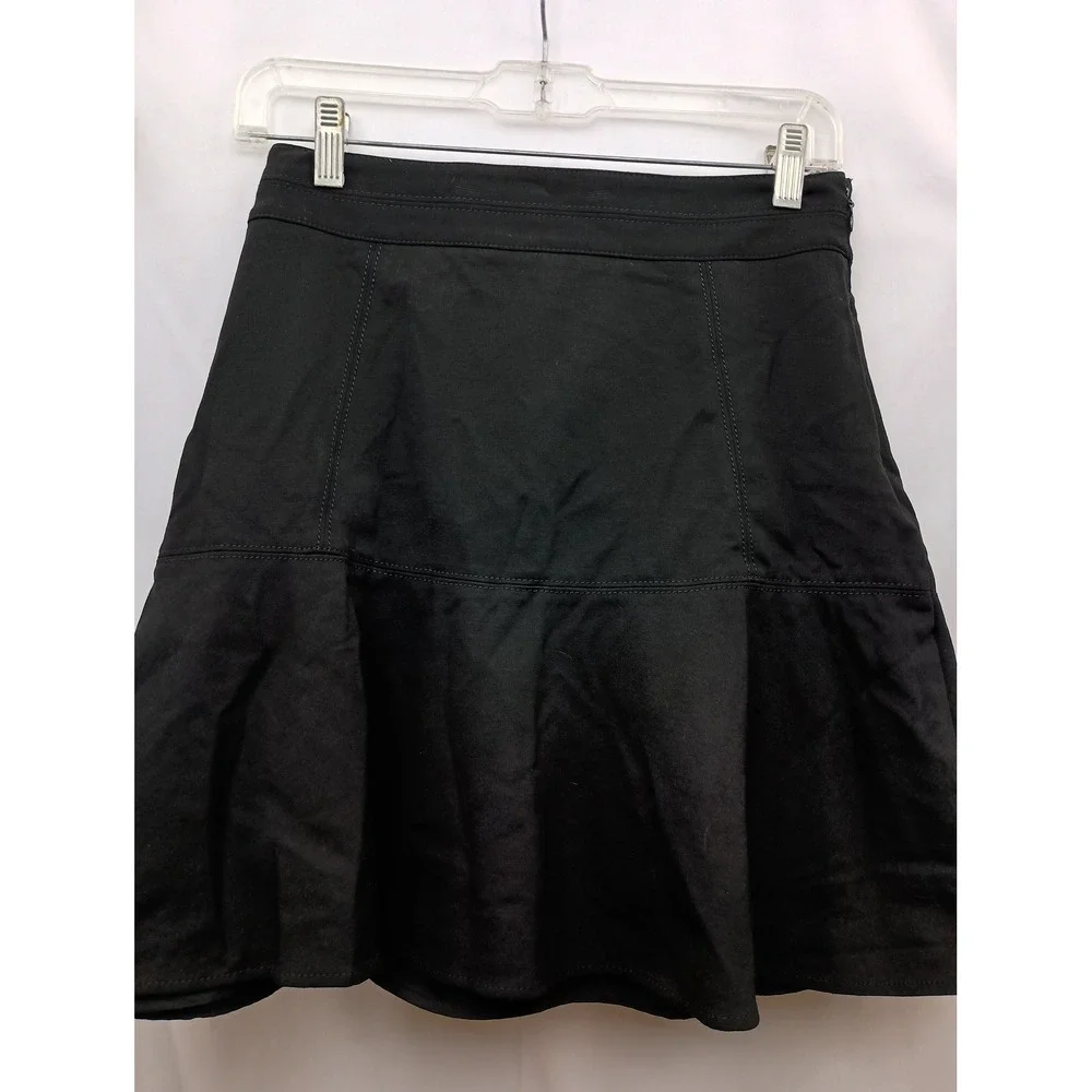White House Black Market Black fairy Hem Mini Skirt 2 Side Zip office church